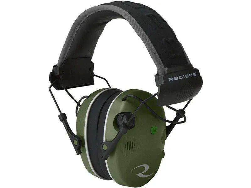 Radians R3400 Quad Mic Earmuff, Military Green/Black, NRR 24 dB, 3.5mm Jack - Radians