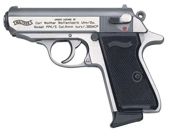 Walther Arms PPK/S 380 ACP, 3.3" Barrel, 7-Round Capacity, Stainless Steel, Manual Safety, 23.6oz Weight