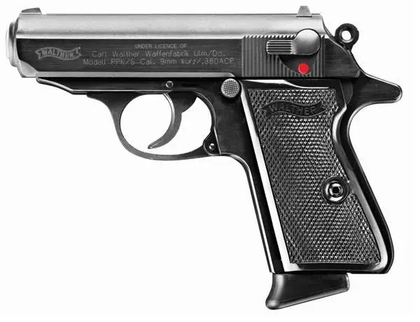 Walther Arms PPK/S .380ACP Pistol: Blued, 3.3" Barrel, 6-Round Capacity, Zinc Alloy, Beavertail Frame, Serrated Slide, Black Polymer Grip