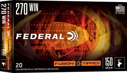 Federal F270TFS2 Fusion 270 Win 150gr Bonded Soft Point 20 Rounds - Federal Premium Ammunition - BONDED SOFT POINT