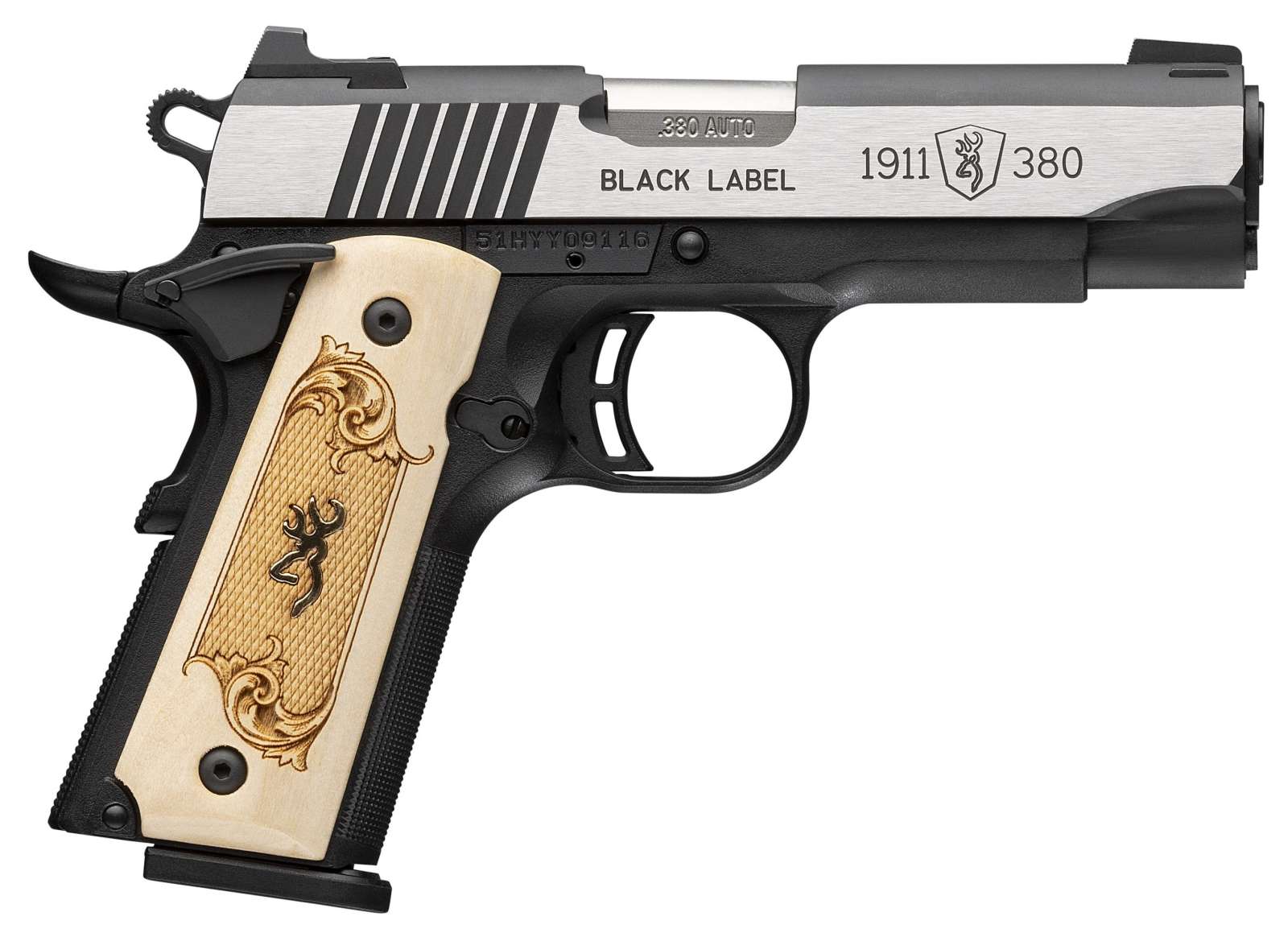 Browning 051999492 1911-380 Black Label Medallion .380 ACP 3.63" 8+1 - Browning - 380 ACP