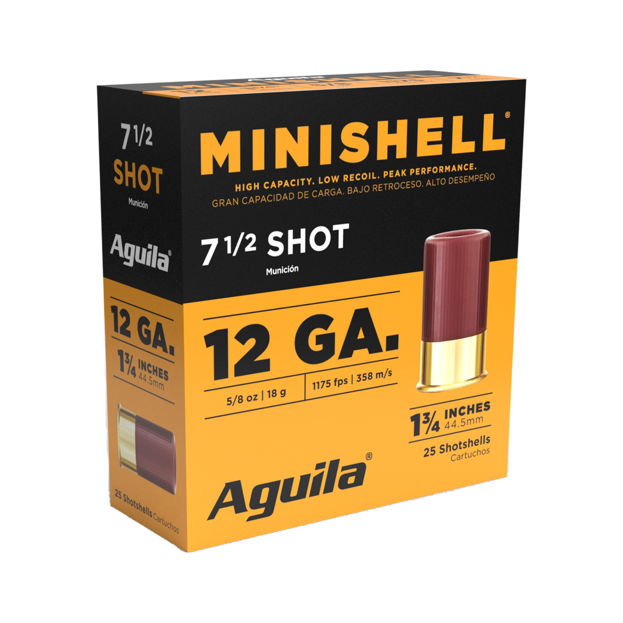 Aguila 1CHB1387 Minishell 12 Gauge 1.75" 5/8oz #7.5 25 Rounds