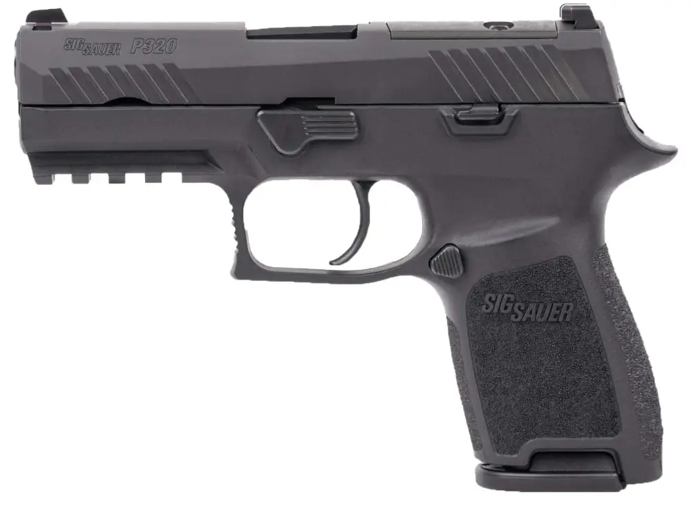 Sig SAUER P320 COMPACT HGA 9MM 3.9 BBL NITRON BLACK SIGLITE SIGHTS MOD POLY GRIP 2-15RD MAGS - Sig Sauer