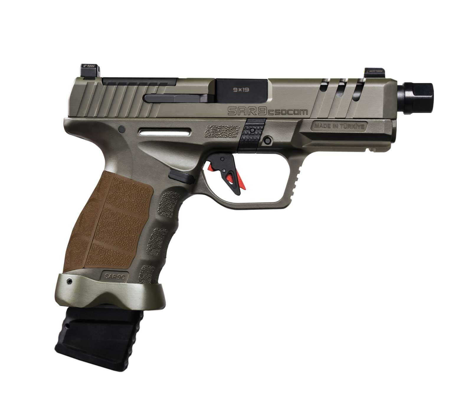SAR USA SAR9CSOCOMOD 9mm Luger 15+1/21+1 Compact Striker Fire Pistol - SAR USA - 9mm