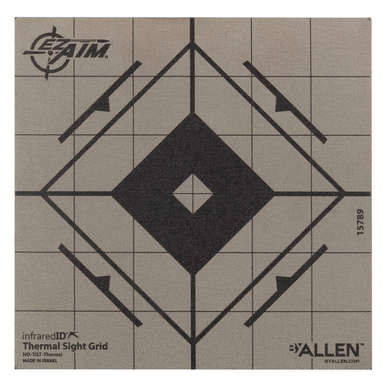 Allen 15789 Thermal Target 6"x6" Sight-In Grid Paper Black/Gray - Allen Company