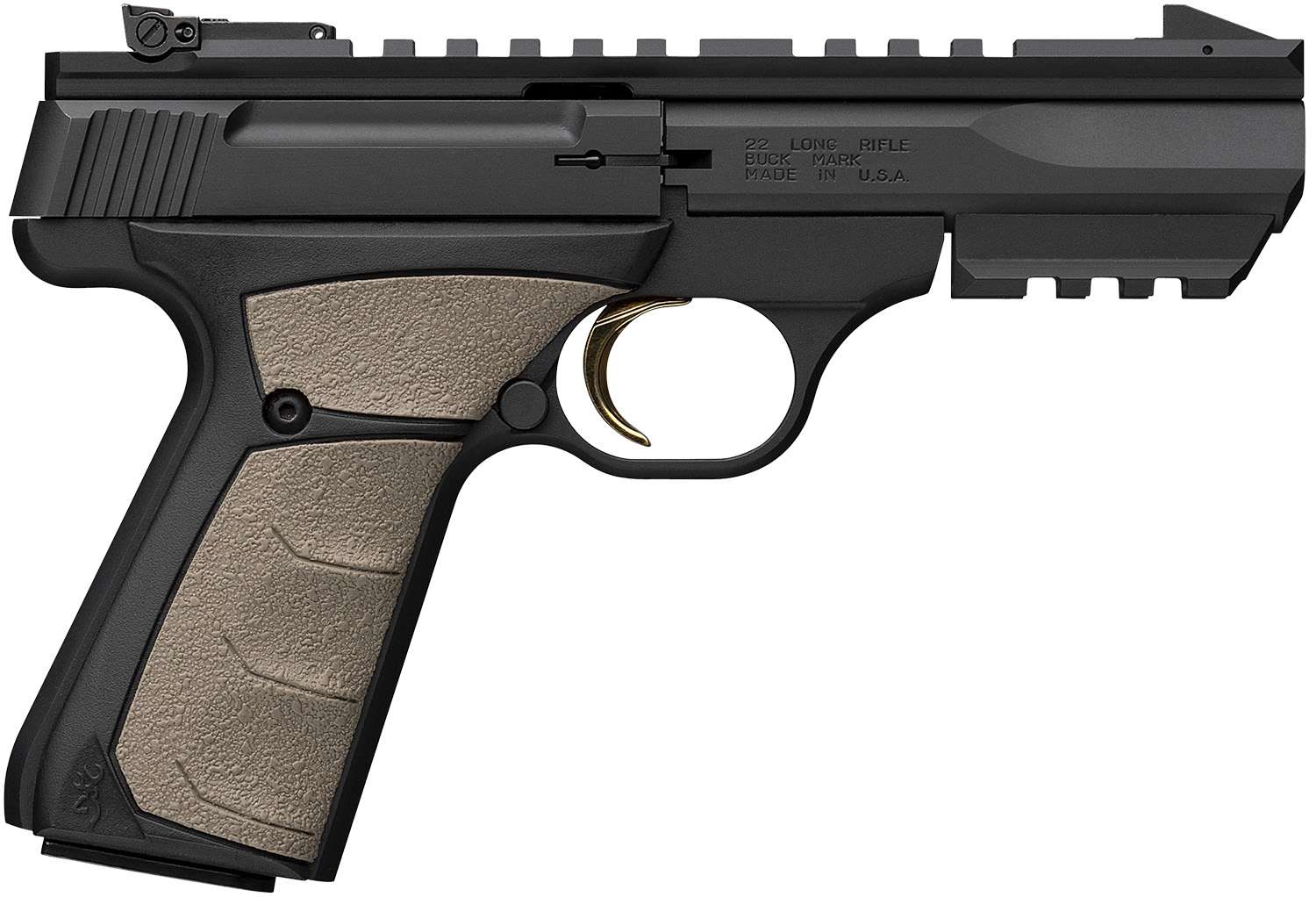 Browning 051601490 Buck Mark 22LR Pistol 10+1 Black/FDE UFX Grip - Browning - 22 LR