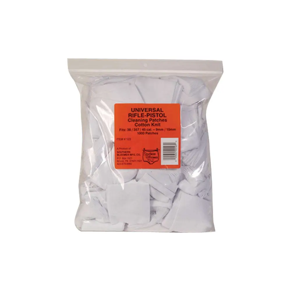 Southern Bloomer Universal Rifle/Pistol Cotton Cleaning Patches, 2.5"X2.5", 1000/pack