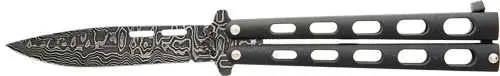 Bear Archery Bear & Son 115D Butterfly Knife 3.38" Black Damascus Blade - Bear Archery