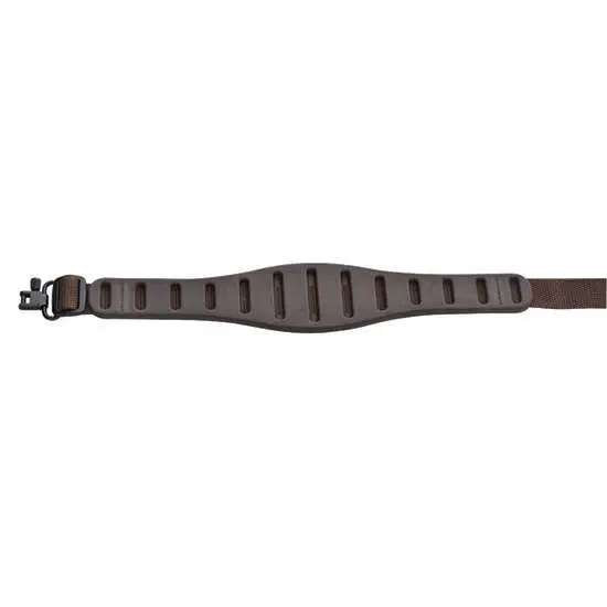 Quake Claw Contour Brown Rifle Sling, Lightweight, Non-Slip, with Hush Stalker II Swivels, Nylon/Thermoplastic Rubber - Quake