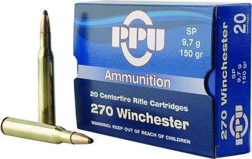 PPU PP2702 Standard Rifle 270Win 150gr Soft Point 20 Per Box/10 Case - Prvi Partizan - 270 Win