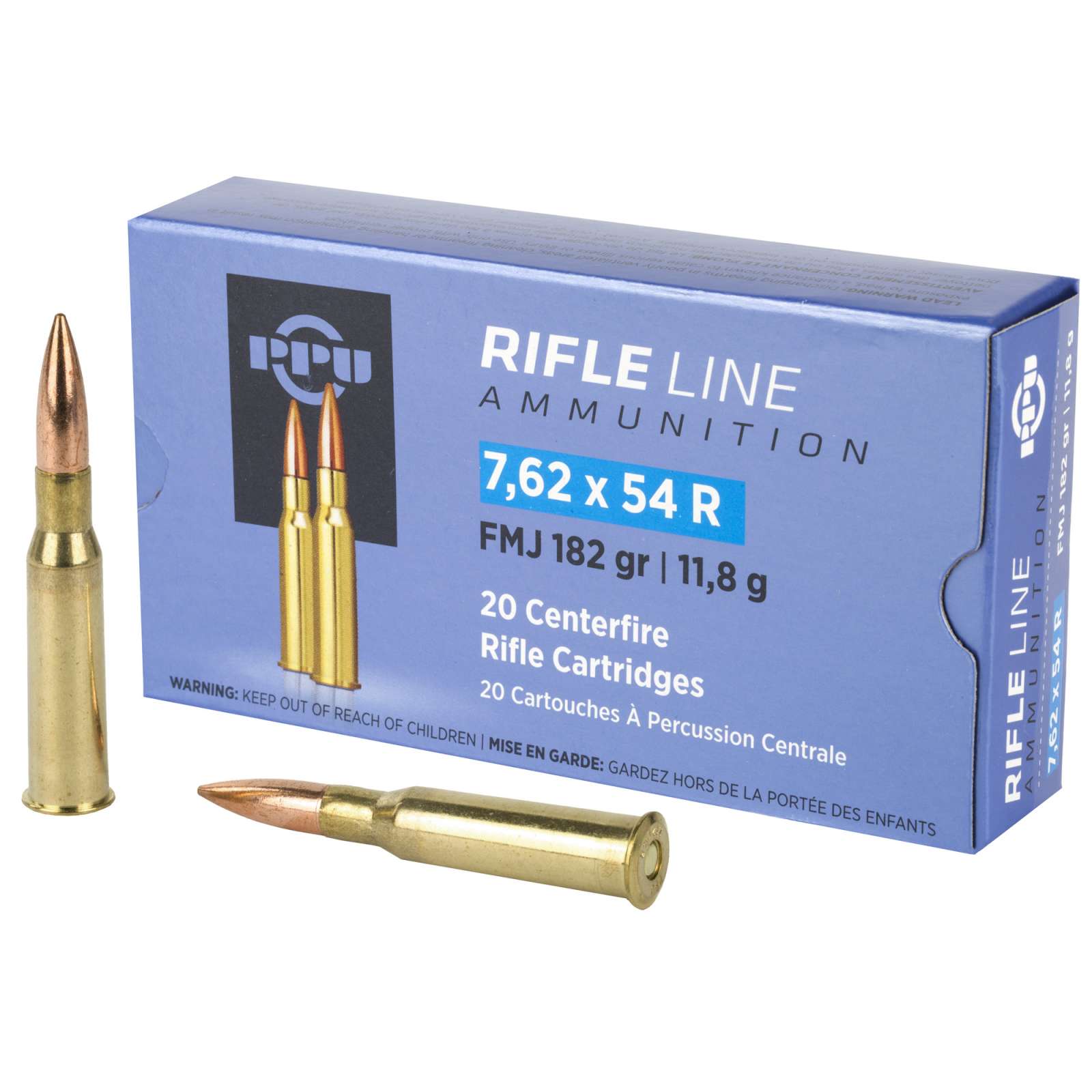 Prvi Partizan 7.62x54R 182Gr FMJBT Ammo 2625fps - 20 Rounds Box - Prvi Partizan - 7.62X54R