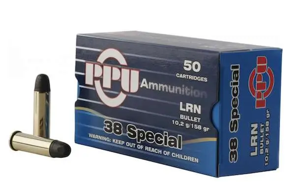 PPU PPH38SL .38 Special 158gr LRN Ammo 50 Rounds Brass Case