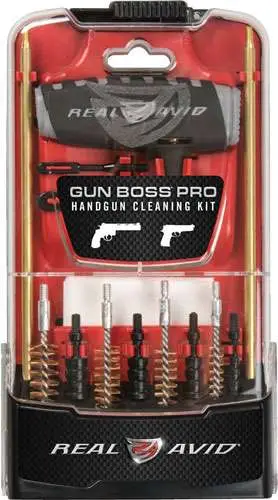 Real Avid Gun Boss Pro Handgun Cleaning Kit AVGBPRO-P: Multi-Caliber, 12.5-Inch Rod, Ergonomic Handle, Polycarbonate Case - Real Avid - Multi-Caliber