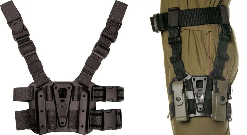 Blackhawk 432000PBK Tactical Holster Platform Black Carbon Fiber Leg Mou... - Blackhawk - BLACK