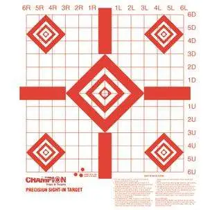 Champion Targets 47388 16 in Paper Sight-In Target 10 Pack Red/White - Champion - 16" X 16"