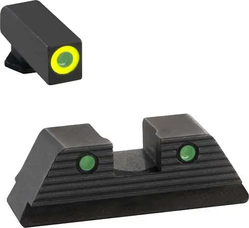 AmeriGlo GL820 Trooper Sight Set for Glock Green Tritium Lumigreen Outl... - AmeriGlo - STEEL