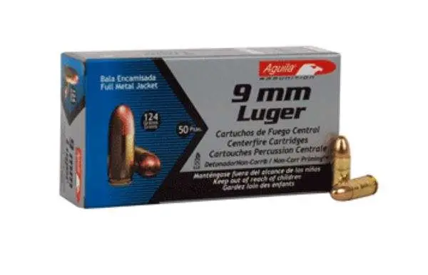 Aguila 1E092110 Target & Range Handgun 9mm Luger 124 gr Full Metal Jacket (FMJ) 50 Per Box/ 20 Cs