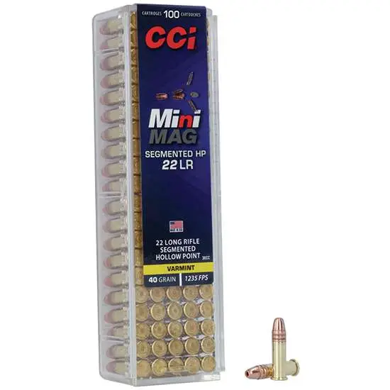 CCI Mini-Mag 22 Long Rifle Segmented Hollow Point 40 Grain 100 Rounds