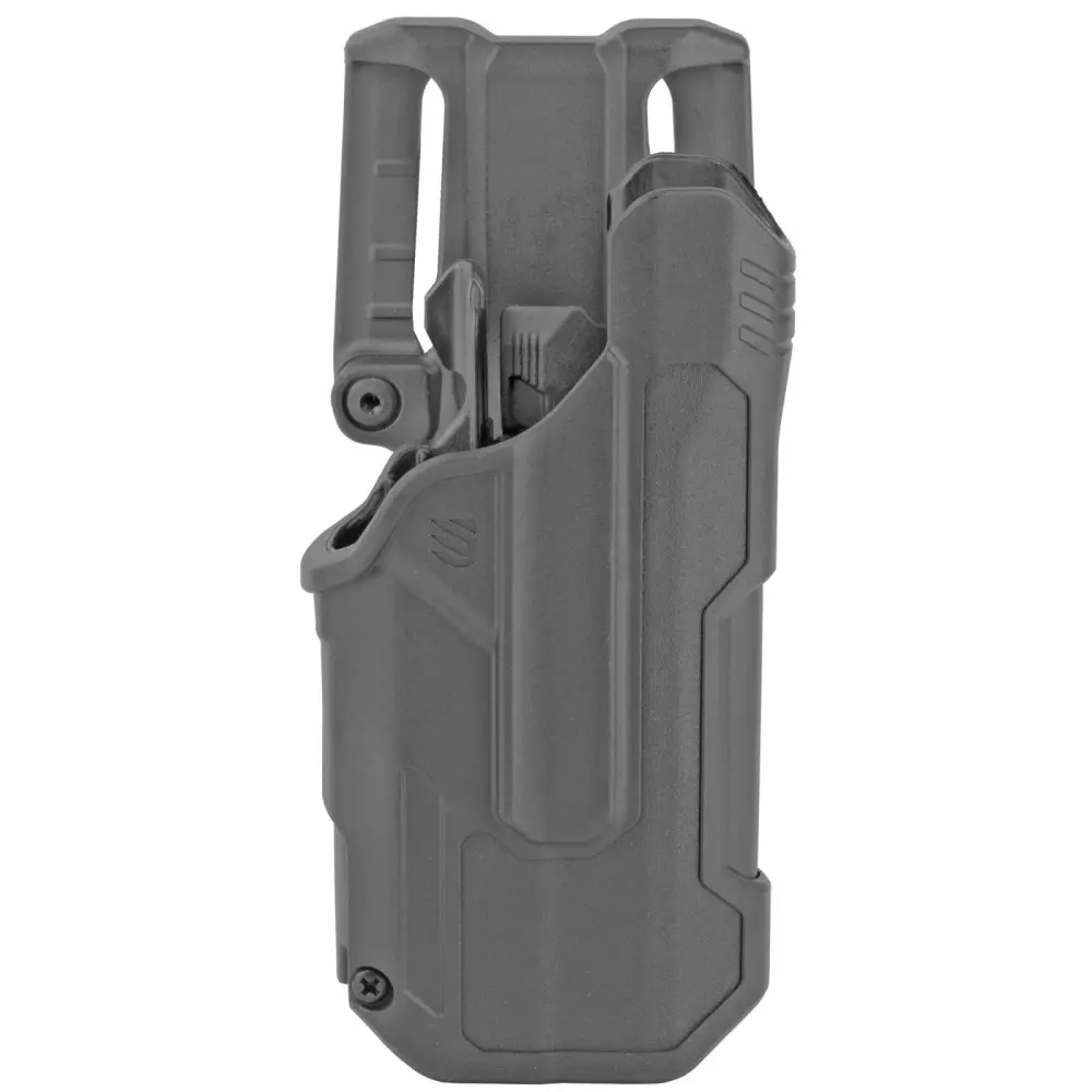 Blackhawk T-Series L2D Duty Holster Right Hand Black Finish Fits Glock 17/22/31 With TLR7 Includes Jacket Slot Belt Loop 44N300BKR
