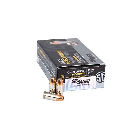 Sig Sauer E9MMA150 Elite Defense 9mm Luger 115 gr V-Crown JHP Ammo