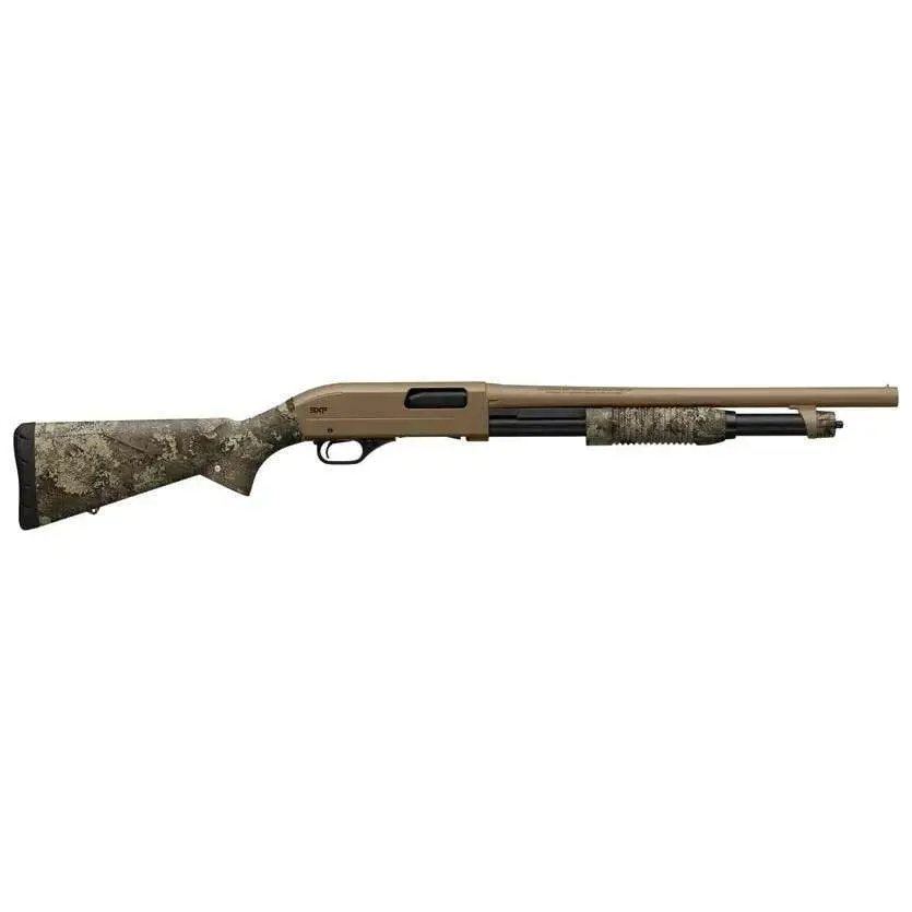 Winchester SXP Defender 20ga Shotgun: 18" Barrel, 5-Round Magazine, TrueTimber Strata Camo, FDE Perma-Cote Finish