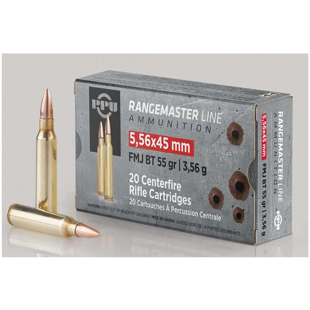 PPU PPRM5561 Rangemaster 5.56x45mmNATO 55gr Full Metal Jacket Boat Tail...