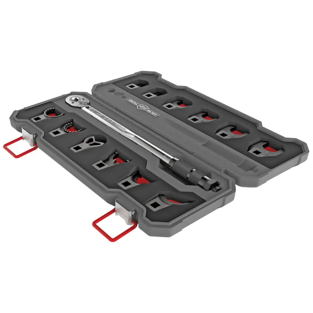 Real Avid AVMF13WS Master -Fit 13 Piece Crowfoot Wrench Set Gray-Red AR-... - Real Avid