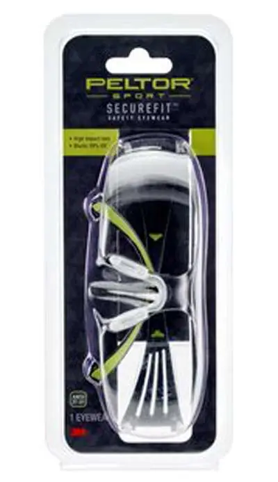 Peltor SF400PC8 Safety Eyewear Black Frame Clear Lens Wraparound - 3M/Peltor - BLACK