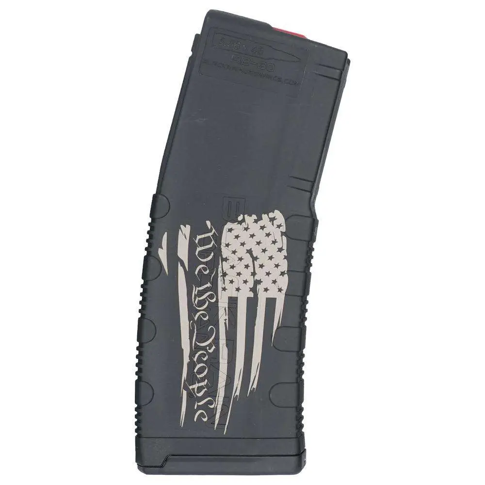 Black Rain Ordnance Lasered AR15 Magazine We The People Tattered Flag 30rd.
