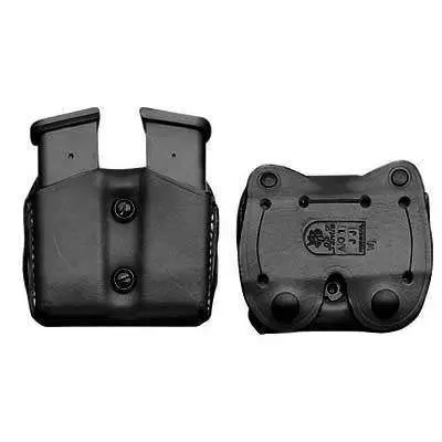 DeSantis A01BJLLZ0 Double Mag Pouch OWB Leather Single Stack 10/45 Black
