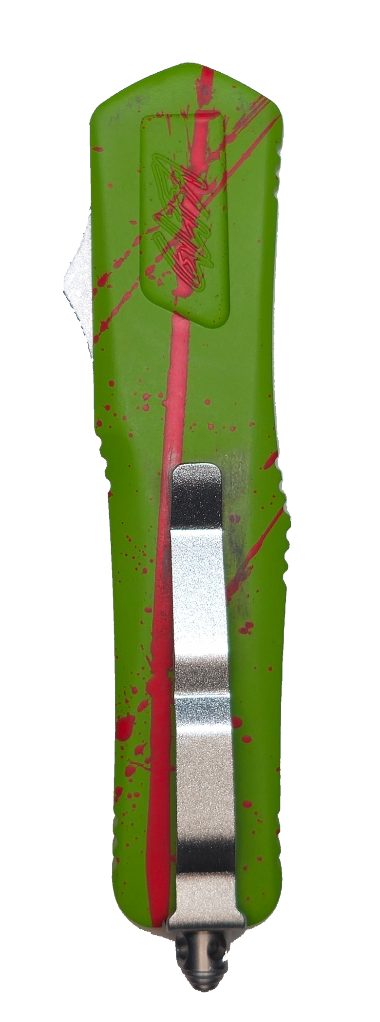 Great Lakes GL-KMDSMTSZOM 8" OTF Auto Knife Smooth Zombie Splatter