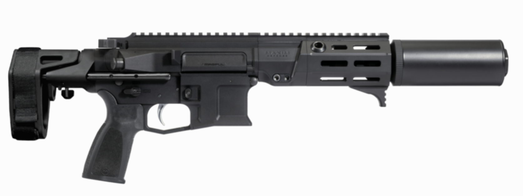 Maxim PDX-SD-PISTOL SUPPRESSED PISTOL BRACE 5.56 NATO 5.5IN BARREL 20RD URBAN GREY-SCW BRACE-ALG TRIGGER-SDX TWO PIECE HANDGUARD-PDX-SD 5.56 SUPPRESSOR MXM-49702